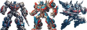 Transformers textilní prelepiteľné nálepky na stenu list 77 x 27 cm