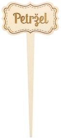 AMADEA Drevený zápich - ceduľka na bylinky Petržlen, výška 20 cm, český výrobok
