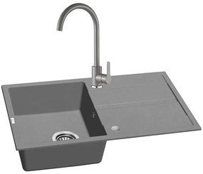 Granitový drez Pico 760x440 sivý + batéria