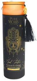 Arome Organická svieca Patchouli & Orange 300 g vo farebnom vysokom pohári so strapcom