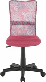 Detská stolička na kolieskach Gofy - ružová / vzor / čierna