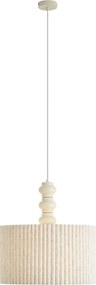 Japandi závesná lampa béžová s ľanovým tienidlom 50cm - Fedde