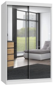 Šatníková skriňa s 2 zrkadlami IGA 120 cm biela