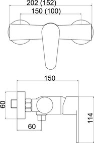 Novaservis Titania Fresh, sprchová batéria bez príslušenstva 100 mm, chrómová, 96065/1,0