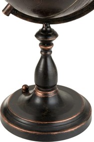Hnedý kovový glóbus Engra - Ø 32 * 66 cm