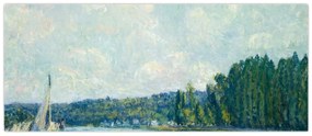 Obraz - Alfred Sisley, The Banks of the Oise, reprodukcia (120x50 cm)
