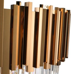 Toolight Toolight, kovové-krištáľové závesné svietidlo E14 60x30 cm 312355, zlatá, OSW-00683