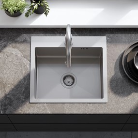Rea Leo, 1-komorový oceľový drez 500x450x185 mm, oceľová, ZLE-06003
