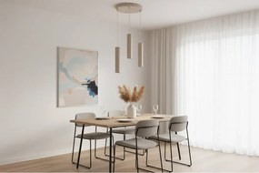 Závesné svietidlo Tuba, 3x béžové kovové tienidlo, o