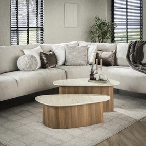 Konferenčný stôl 45-63 Romano 2-set Ceramic Travertine  - Komfort-nábytok
