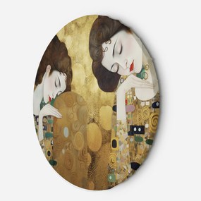 Gario Okrúhly obraz na plátne Zlatý portrét dvoch žien - Gustav Klimt, reprodukcia Rozmery: 80 x 80 cm