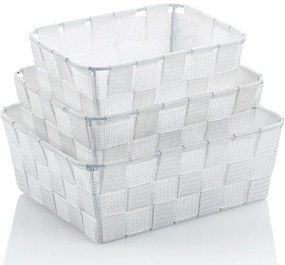 Kela 3-dielna sada úložných košíkov Alvaro, biela