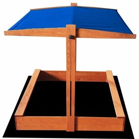 Sun Active Drevené pieskovisko so strieškou Slim, modré - 120 cm