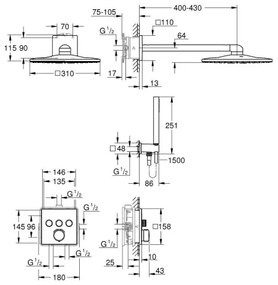 GROHE 34875000 - Sprchový systém PRECISION SMARTCONTROL 310 mm lesklý chróm