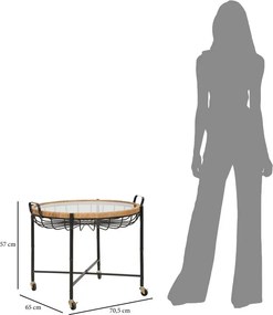 Konferenčný stolík Cebu 70 cm čierny/hnedý