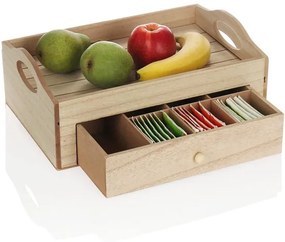 Servírovací podnos so zásuvkou na čaj TEABOX 30x20 cm