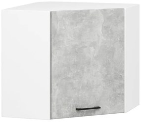 Rohová horná kuchynská skrinka OLIWIA W60/60N H580 biela / betón