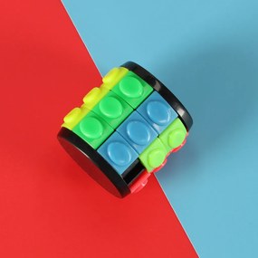 KIK Logický hlavolam - rotačný valec 3-vrstvový, farebný puzzle pre deti a dospelých