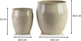 Sada 2 ks keramických květináčů NEVA BEIGE XIV béžová