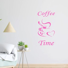 Veselá Stena Samolepka na stenu na stenu Coffee time Farba: čierna