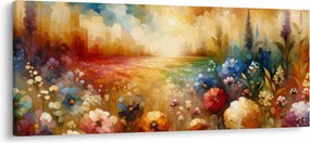 Obraz - Pestrofarebná lúka (120x50 cm)