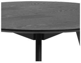 Čierny konferenčný stolík Rowico YuRAi , ⌀ 90 cm