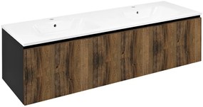 Sapho Sapho, LOREA skrinka 160x46x51,5cm (80+80cm), dub collingwood/čierna matná, LE080-1935-03