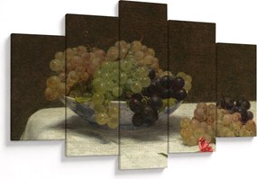 Obraz - Henri Fantin-Latour, Still Life with Grapes and a Carnation, reprodukcia (150x105 cm)
