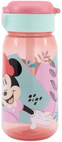 Plastová fľaša na pitie so slamkou a viečkom Minnie Mouse - 510 ml