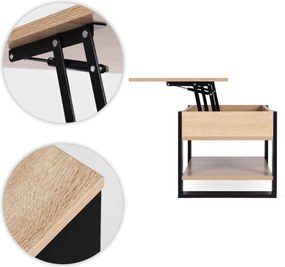 ModernHome Konferenčný stolík so zdvíhacou doskou 90 cm - ModernHome