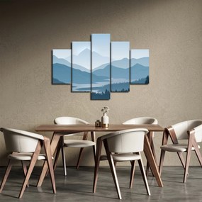 Obraz - Hory pohľadom grafika (150x105 cm)