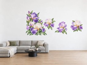 Fialovobílé kosatce arch 100 x 74 cm
