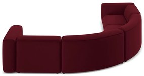 Vínovočervená zamatová rohová pohovka Ekahi – Makamii