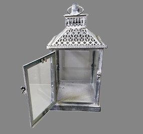 Lampa šedá patina kov so sklom