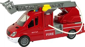 LEAN Toys Hasičské auto so striekaním vody zvukmi a svetlami červené