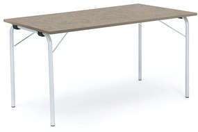 Skladací stôl NICKE, 1400x700x720 mm, linoleum - svetlošedá, galvanizovaný