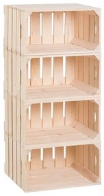 ČistéDrevo Dřevěné bedýnky regál 88 x 40 x 30 cm