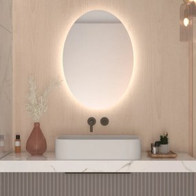 Oválne zrkadlo do kúpeľne s LED osvetlením A12