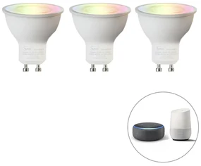 Sada 3 smart GU10 RGBW LED svietidiel 5W 350 lm 2200-4000K