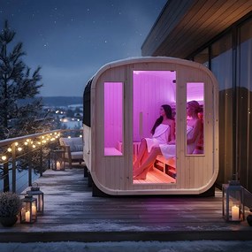BPS-koupelny Záhradná kombinovaná sudová sauna 2v1 HYD-4023 - Infrasauna + fínska sauna 180x200, 4-6 osôb