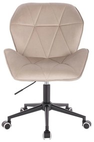 LuxuryForm DESIGN Stolička MILANO MAX VELUR na čiernej podstave s kolieskami - latte