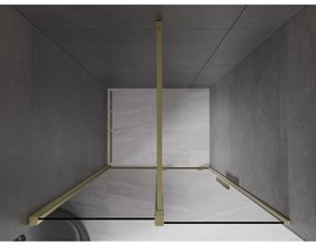 Mexen Velar, posuvné sprchové dvere do otvoru 100 cm, 8mm šedé sklo, zlatá matná, 871-100-000-41-55