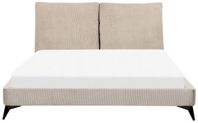 Menčestrová posteľ 160 x 200 cm sivobéžová MELLE Beliani