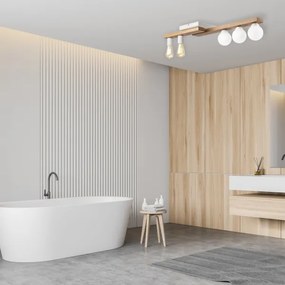 Prisadený luster MATTE 2xE27/15W/230V + 3xG9/5W/230V biela/dub