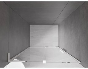 Mexen Velar L, posuvné sprchové dvere do otvoru 100 cm, 8mm číre sklo, biela matná, 871-100-003-01-20