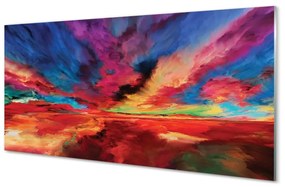 Sklenený obraz farebné fraktály 125x50 cm