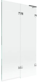 Mexen Lunar L, 2-krídlová vaňová zástena pravá 100 x 150 cm, číre sklo, chrómová, 897L-100-100-01-00-P