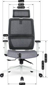 Ergonomické kancelárske kreslo NEVADA otočné sivé moderné