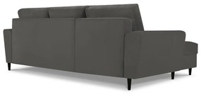 Tmavosivá menčestrová rozkladacia/s úložným priestorom rohová pohovka (ľavý roh/s leňoškou) Kyoto – Cosmopolitan Design