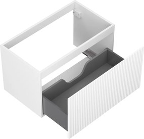 Mexen Rivel, kúpeľňová skrinka 80 cm, 1 zásuvka, drážkovaná, biela matná, 91A20-08047-1-BF01